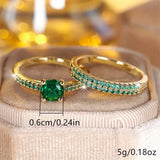 Serena Emerald Duo Ring emerald | Gold