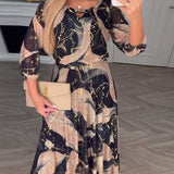 Mathilde- Chiffonkjole med print