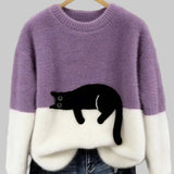 Emily | Damesweatshirt med katteprint