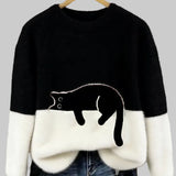 Emily | Damesweatshirt med katteprint