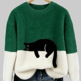 Emily | Damesweatshirt med katteprint