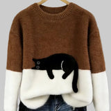 Emily | Damesweatshirt med katteprint