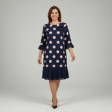 Ellie- Plisseret kjole med prikker