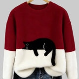 Emily | Damesweatshirt med katteprint