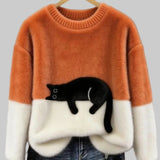 Emily | Damesweatshirt med katteprint